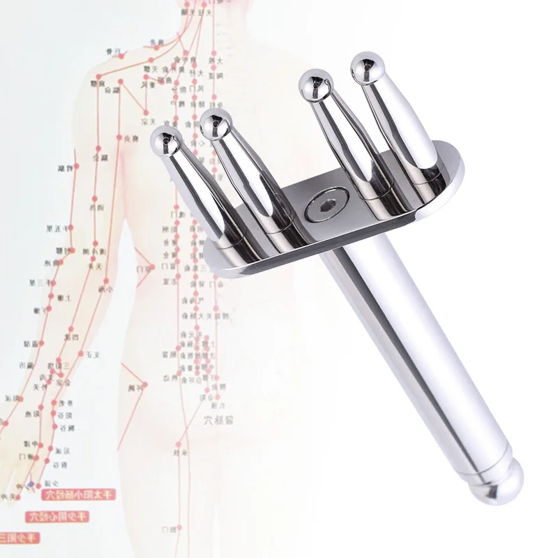 Glossy Magnetic Fork Magnetic Point Meridian Massage Stick Dredge Lymphatic Muscle Relaxation Double-ended Magnet view 4