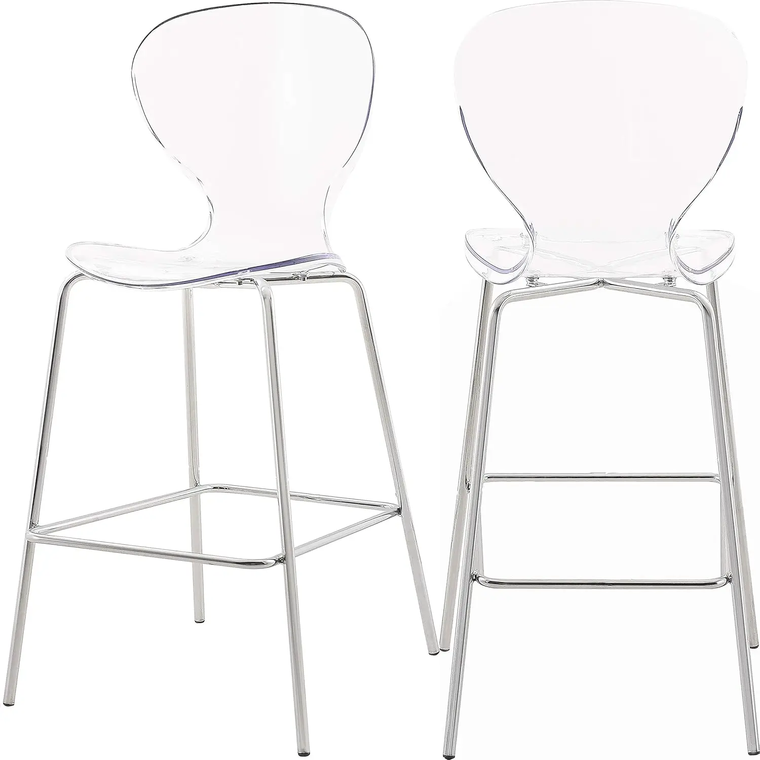 

Meridian Furniture Clarion Collection Modern | Contemporary Lucite Polycarbonate Counter Height Stool with Sturdy Metal Legs