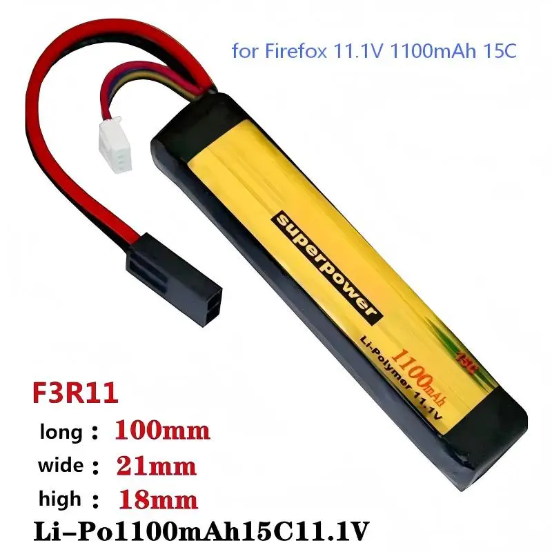 Genuine for Firefox 11.1V 1100mAh 15C Li Po Battery Soft Bullet Gun Jinming 8th Generation Ren Xiang Toy F3R11