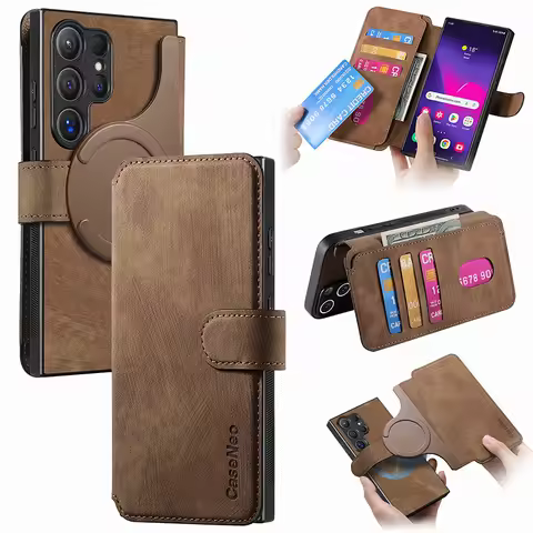 For Magsafe Magnetic Card Wallet Case For Samsung Galaxy S25 Ultra S24 FE S23 S22 Plus A71 A70 A55 A54 A50 A16 A15 A14 A06 Cover