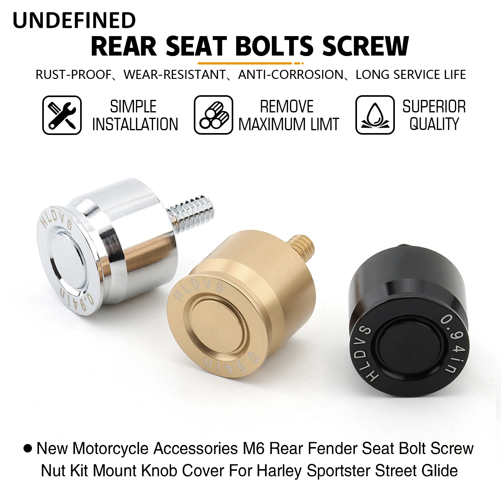 Seat Bolt Screw for Harley Touring Sportster 883 Dyna Softail Street Bob Road King Street Glide Fatboy 1996-2023 1/4'-20 Thread