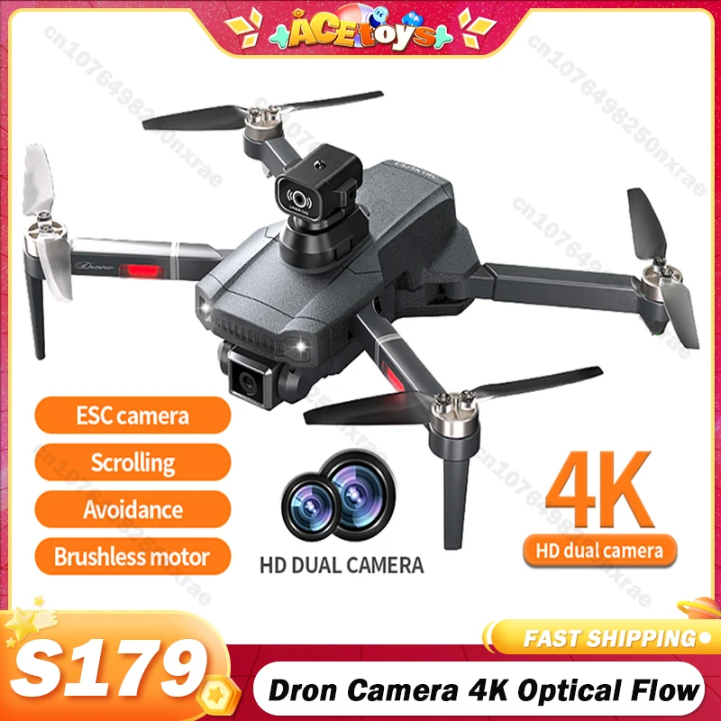 

S179 Dron Camera 4K Drones Quadcopter Brushless Motor Light Flow All Around Obstacle Avoidance Professional Drone Toys Gifts