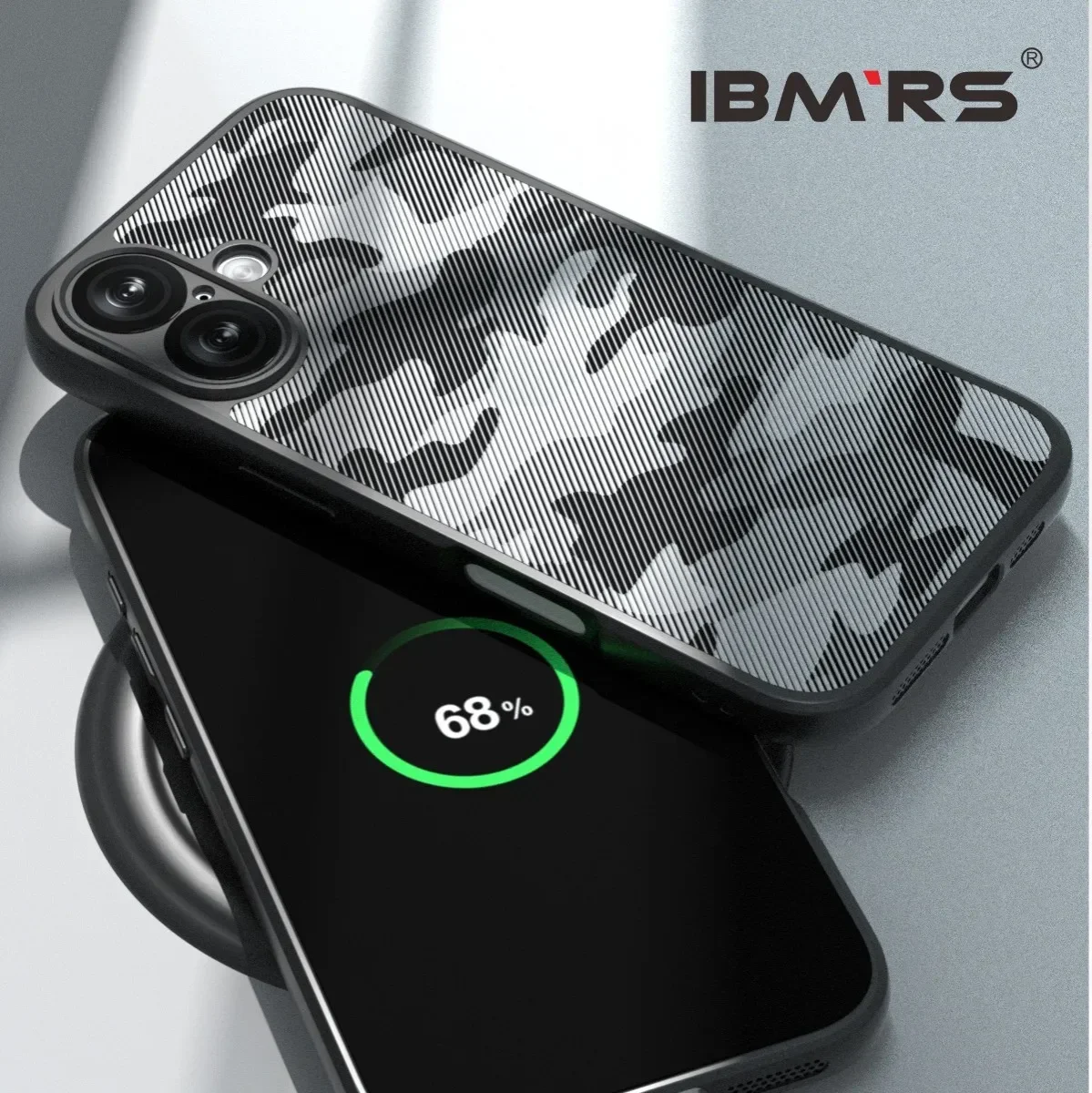 

IMBRS for Apple iPhone 16Plus Case , (Not Yellowing)(Military Drop Protection) Protective Shockproof Phone Case, Clear camo