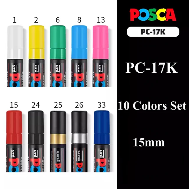 Uni Posca Farbmarker, Acryl, PC-1M/3M/5M/8K/17K, Farben Graffiti, Jabkav Sean Itt Zeichnung, Werbeposter, Schreibwaren, Kunstbedarf
