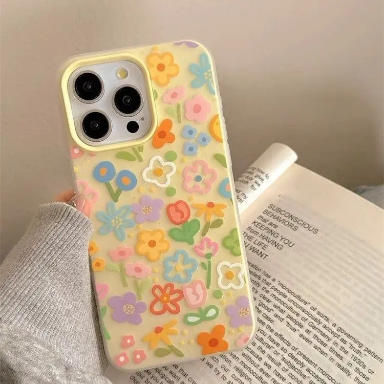 

2 in 1 Matte Case for iPhone 17 Air 16 15 14 13 12 Pro Max Plus Camera Protection Dual Layer Cover Male Female Colorful Flower