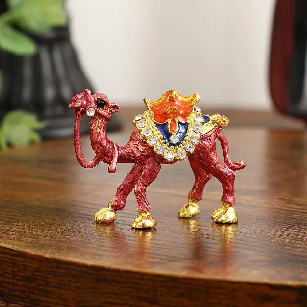 Vintage Ethnic Camel Jewelry Box Luxury Exquisite Desktop Camel Figurine Handmade Animal Trinket Box Bedroom