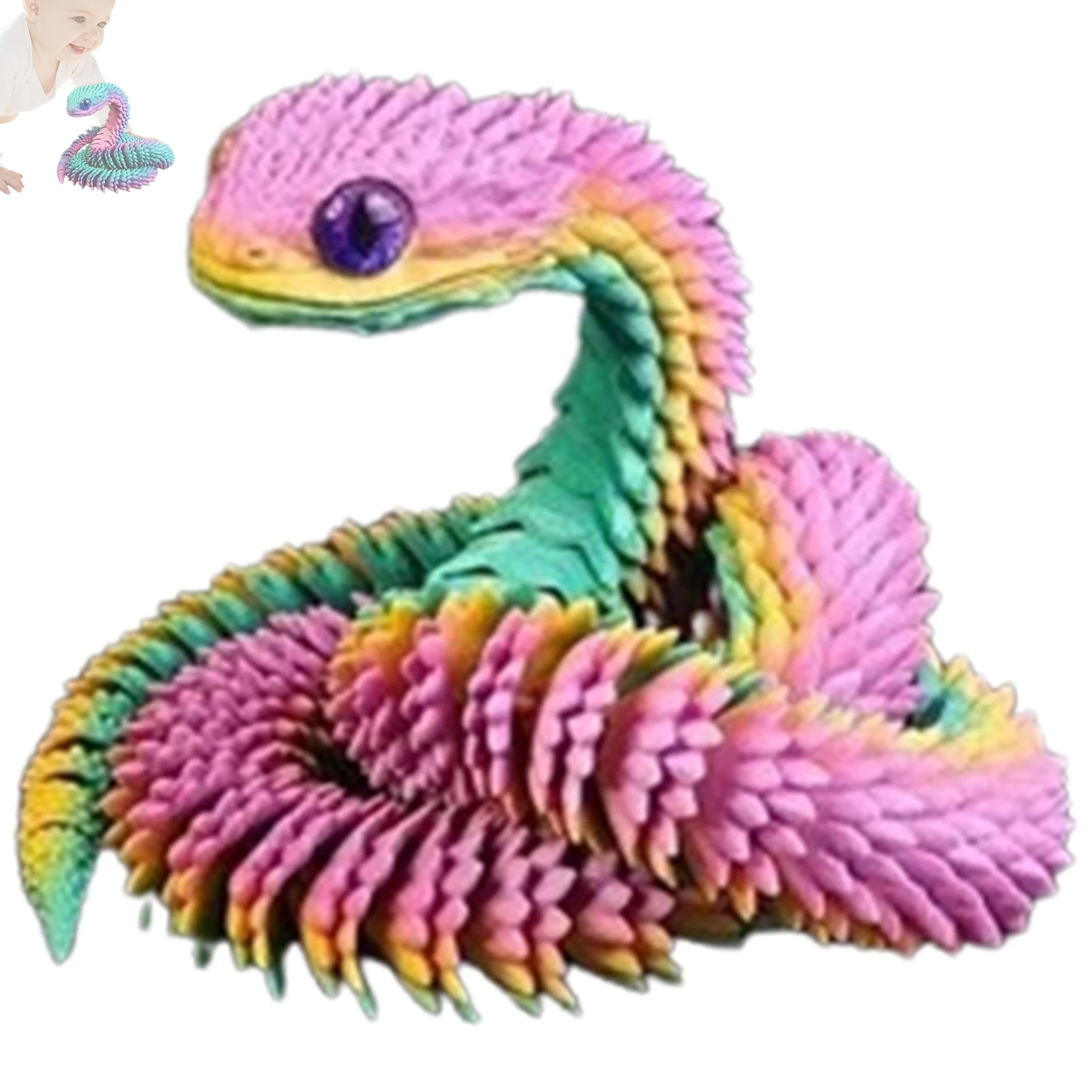 3d impresso cobra decoração rotativa articulada cobra conjunta mobilidade modelo de simulação animal animais engraçados figuras de cobra brinquedos