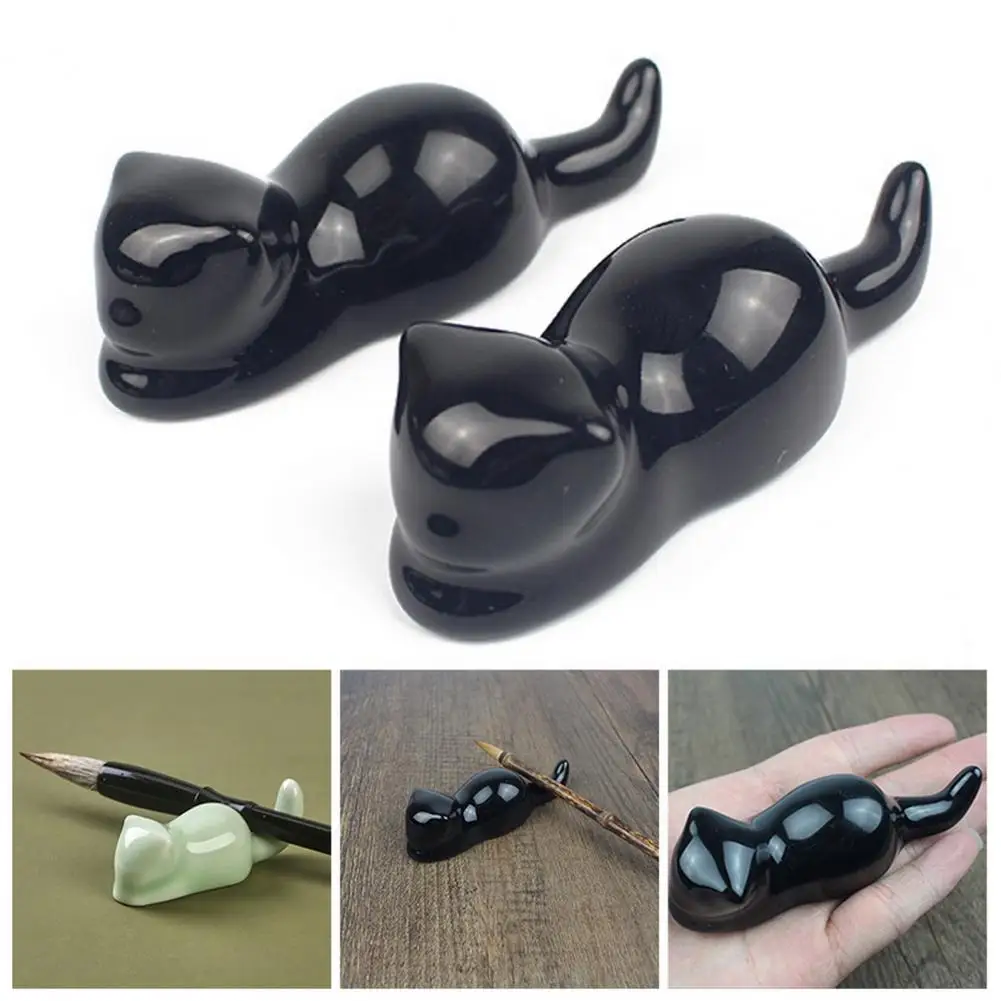 ที่วางปากกาเซรามิกสำหรับเขียนตัวอักษรจีนที่ที่ห้อยแปรงปากกาวาดภาพด้วยหมึกสีน้ำอุปกรณ์สำนักงานโรงเรียน