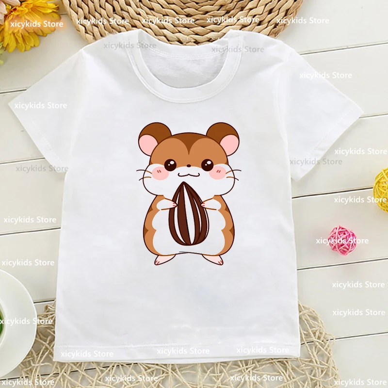 T-Shirt Feo Boys/Girls Funny Sandwich,Hamster Print Children'S Clothing Tshirt Summer Boy Girls Unisex Clothes Cute Baby Tshirts