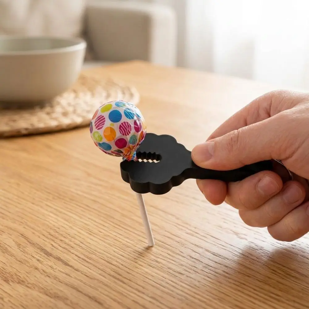 2Pcs Plastic Lollipop Opener with Keychain Labor Saving Scratch Resistant Candy Wrapper Remover Integrated 3D Printing