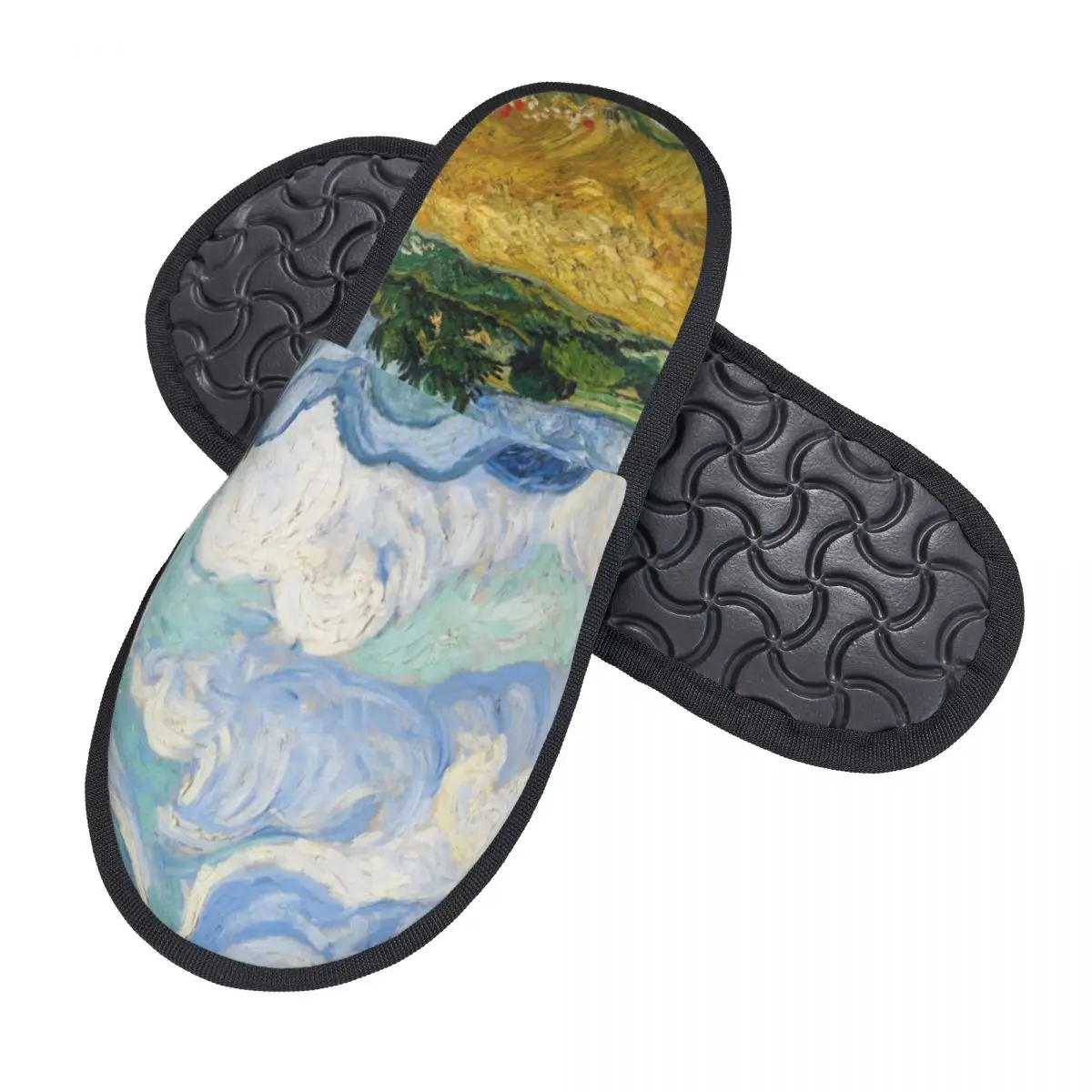 Wheat Field With Cypresses House Slippers Women Soft Memory Foam Vincent Van Gogh Slip On Spa Slipper Shoes