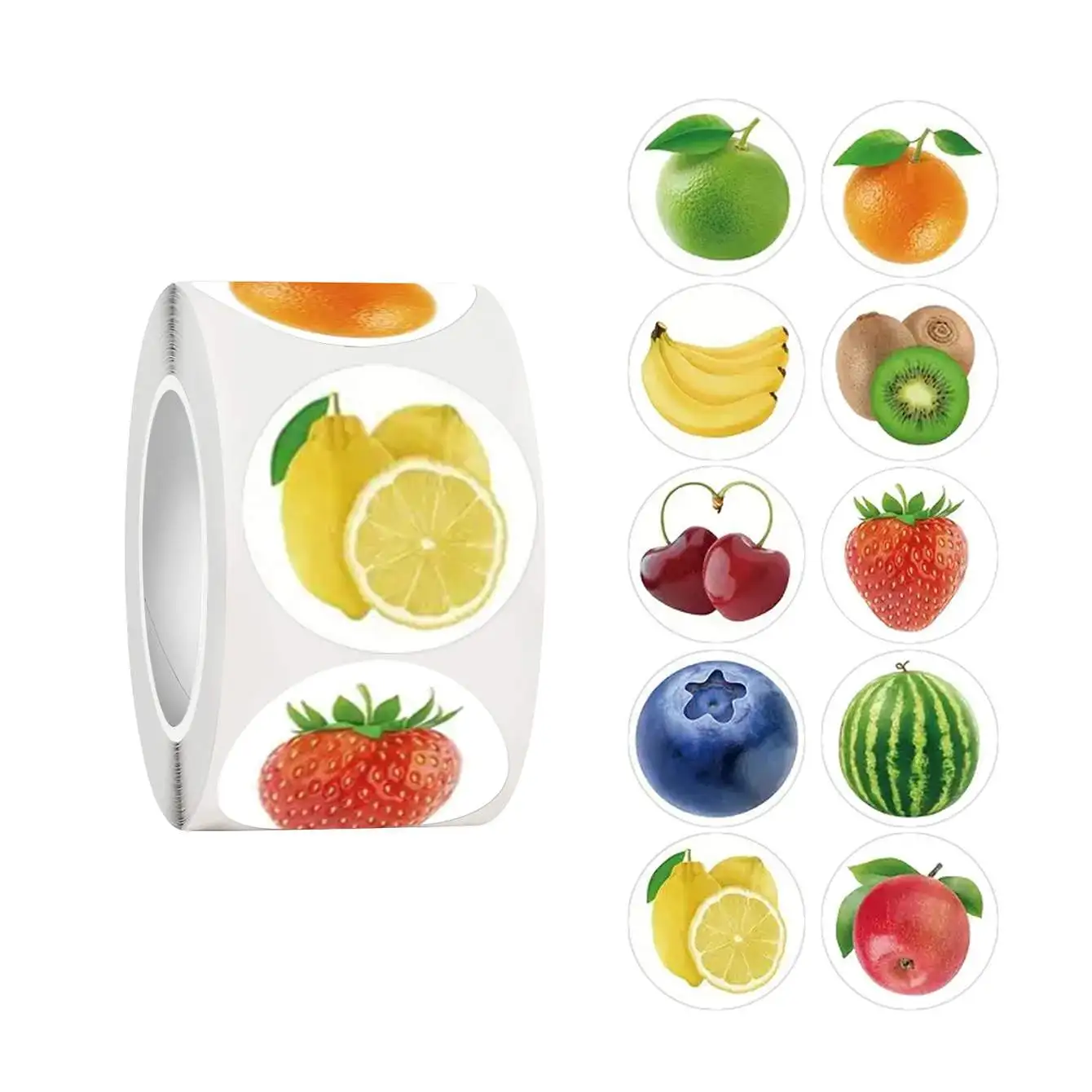 500PCS Creative Fruit Stickers for Decorating Phone Cases, Laptops, Suitcases, DIY Waterproof Stickers,1 Inch/25mm