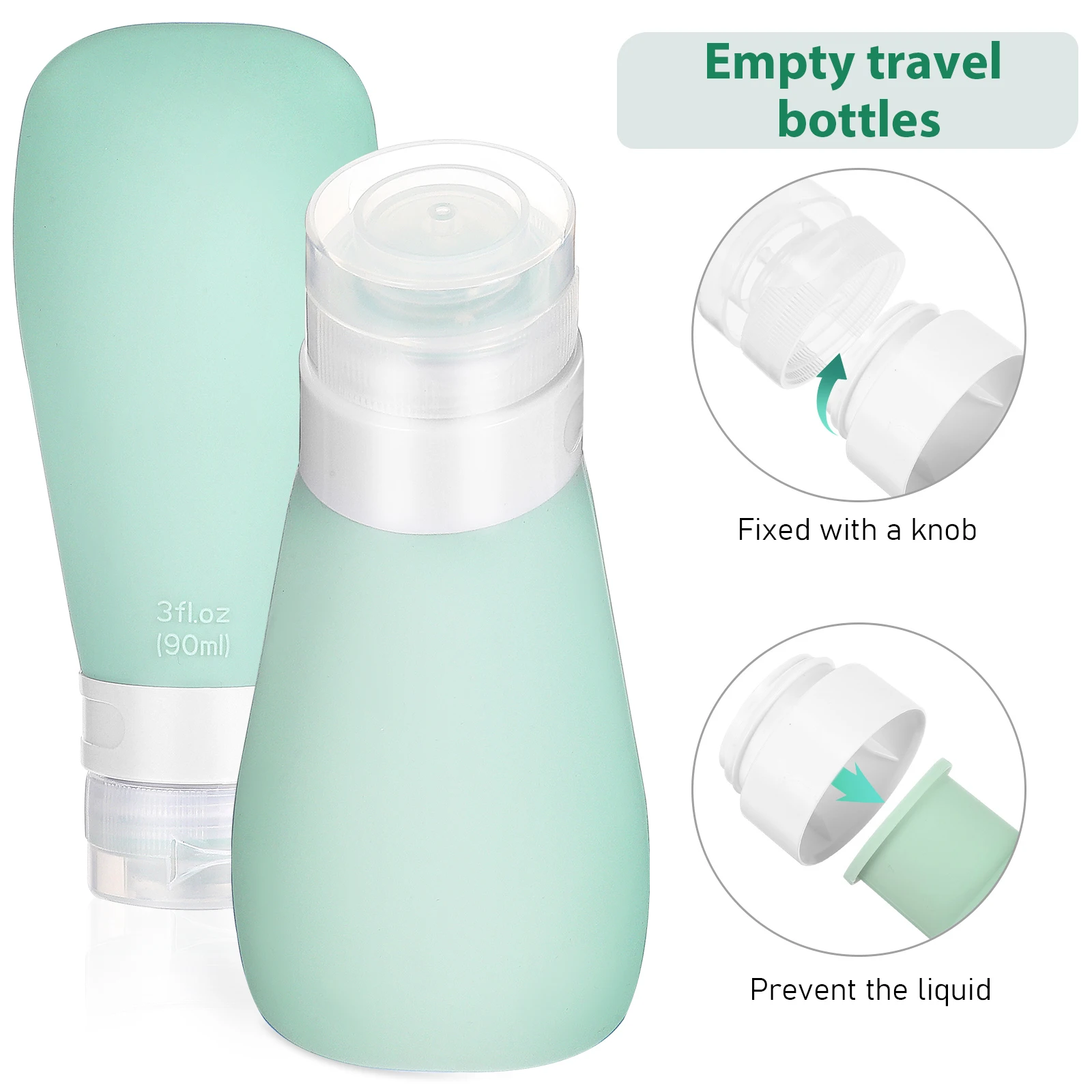 

1 set Silicone Travel Bottles Set Squeeze Tube Containers Spray Bottle Refillable for Toiletries Shampoo Lotion Facial Cleanser