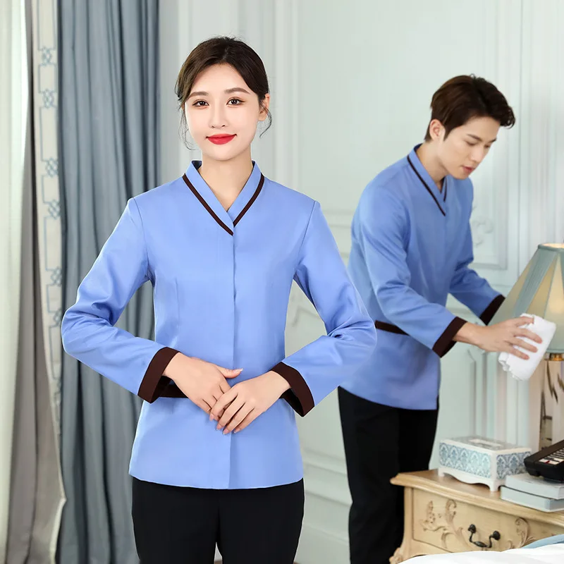 

Hotel Room Work Clothes Autumn and Winter Wear PA Cleaning Service Uniform Long Sleeve Hotel Cleaning Aunt Property Attendant Me