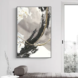 Wall Art Canvas Painting Nordic Modern Abstract Black White Ink Painting Poster and Prints Picture For Room Home Decoration