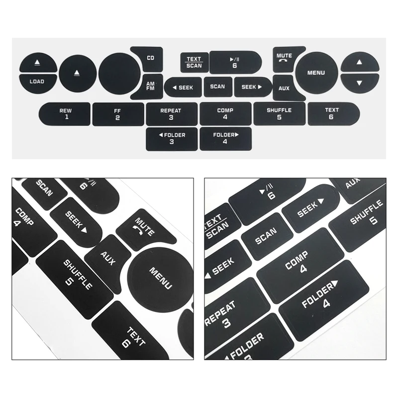 

1pc Matte Black Car Radio Control Button Repair Decals Stickers for Ford Mustang 2005-2009 Automobile Accessories