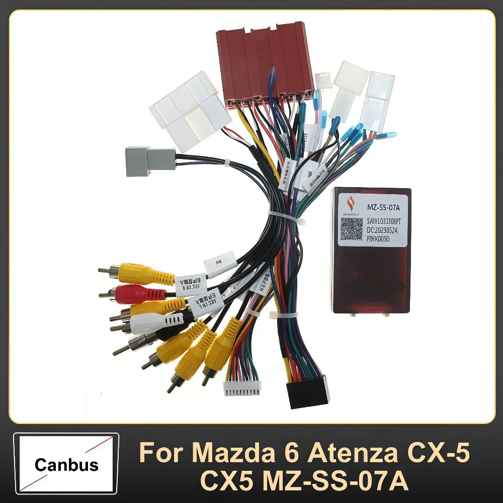 16PIN Car Android Wire Harness Adapter Canbus Box Decoder For Mazda 6 Atenza CX-5 CX5 MZ-SS-07A