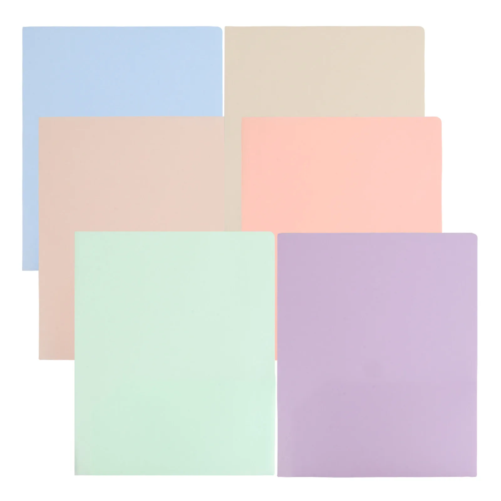 

6Pcs Pastel Macaron Color PP Plastic Double Pocket File Folders for Office School Home Document Organization Business Card