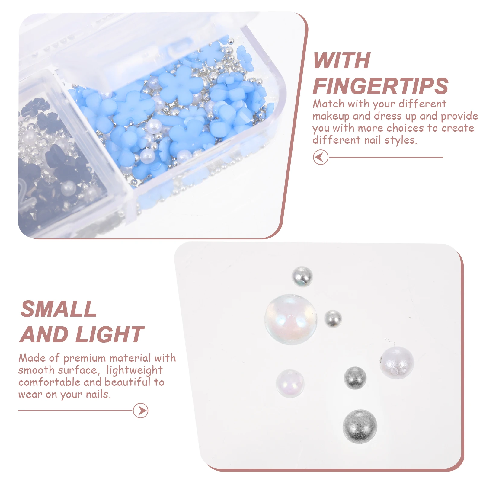 

1 Box Premium 3D Flowers Charms Decor Manicure Accessories Elegant Durable Lightweight Wedding Party Diy Use Flower Jewelry Nail