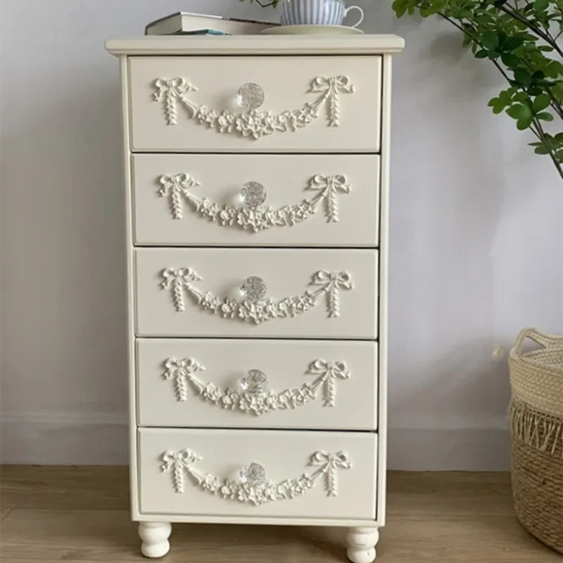 Bucket cabinet Living room Bedroom French five-bucket storage cabinet European locker Solid wood bedside table Bedside cabinet