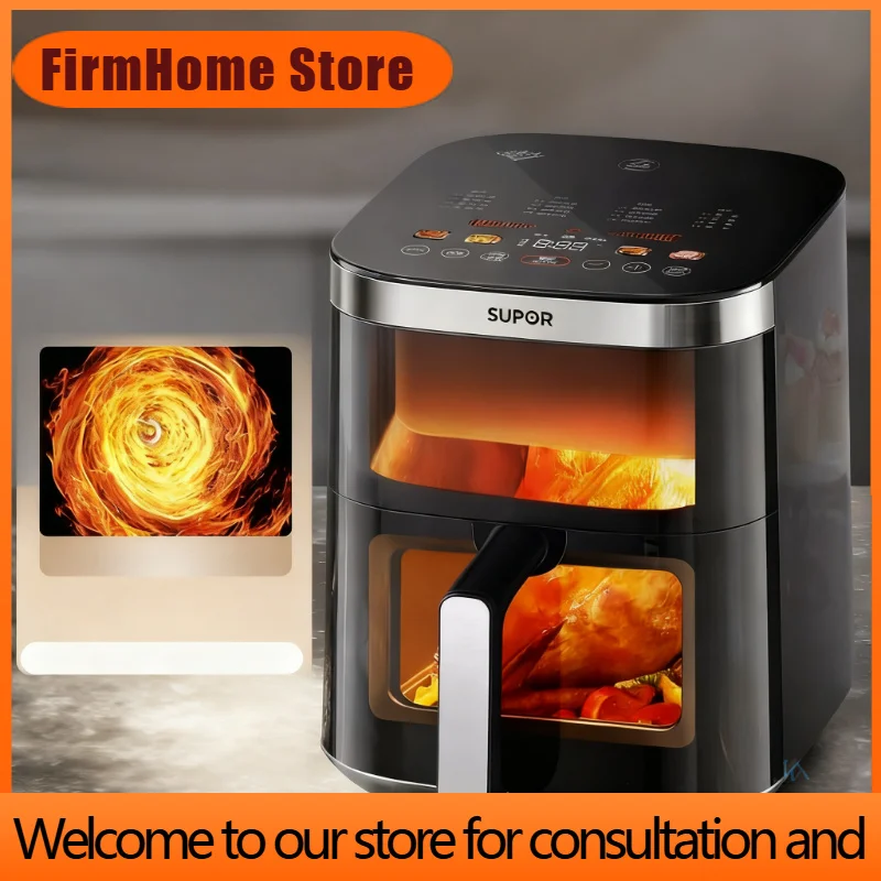 FirmHome StoreSUPOR Air Fryer, No Flipping Required, Fully Automatic, Visual, 6.3L Large Capacity, Fry And Grill All-in-One