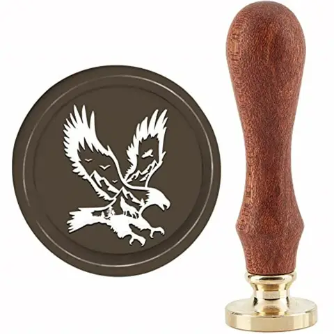 Eagle Wax Seal Stamp Forest Sealing Wax Stamps Wolf 30mm Retro Vintage Removable Brass Head with Wood Handle for Wedding Invita