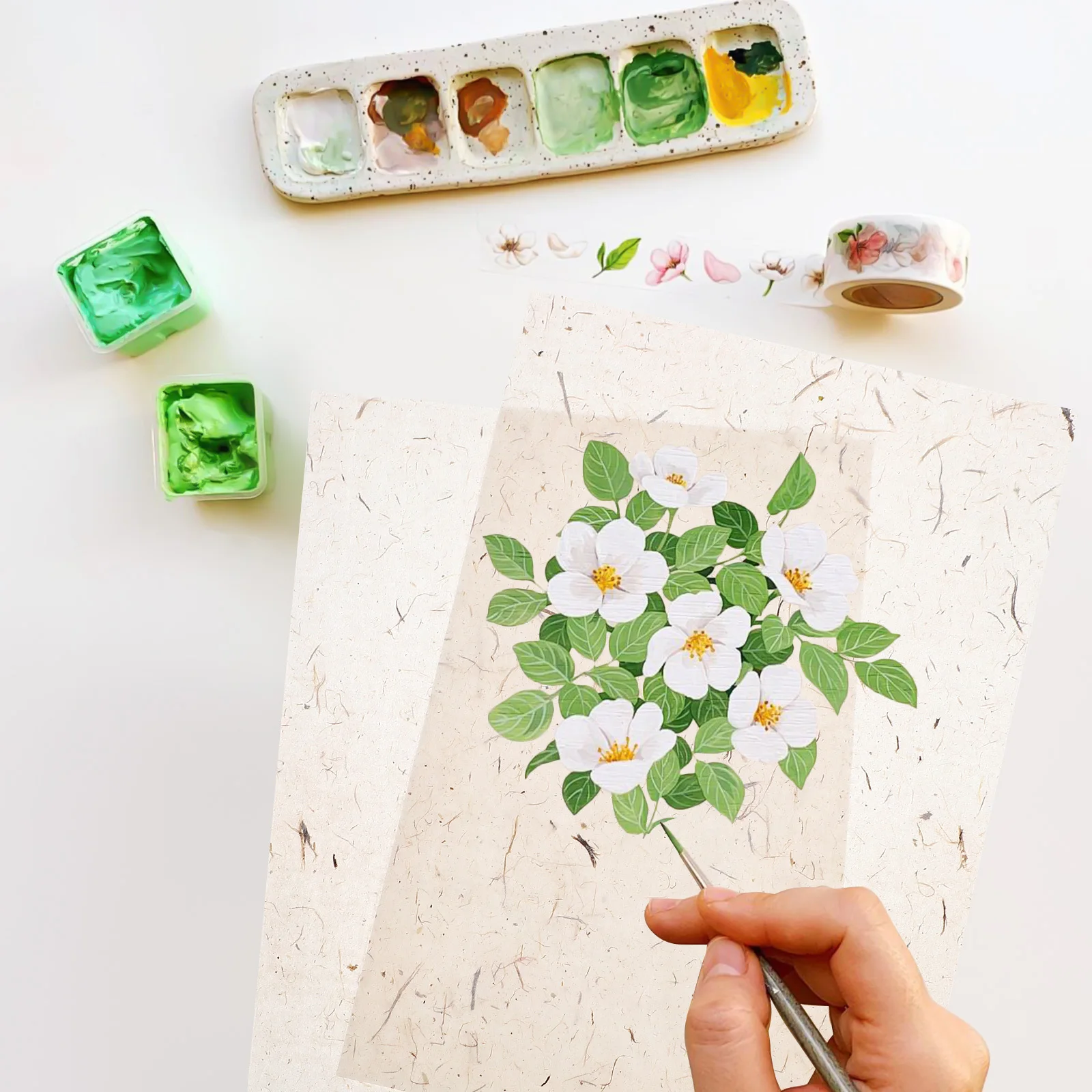 

60pcs Calligraphy Painting Sheets Natural Handmade Craft For Practice Diy Art Projects Scrapbooking Supplies Card Making Vintage