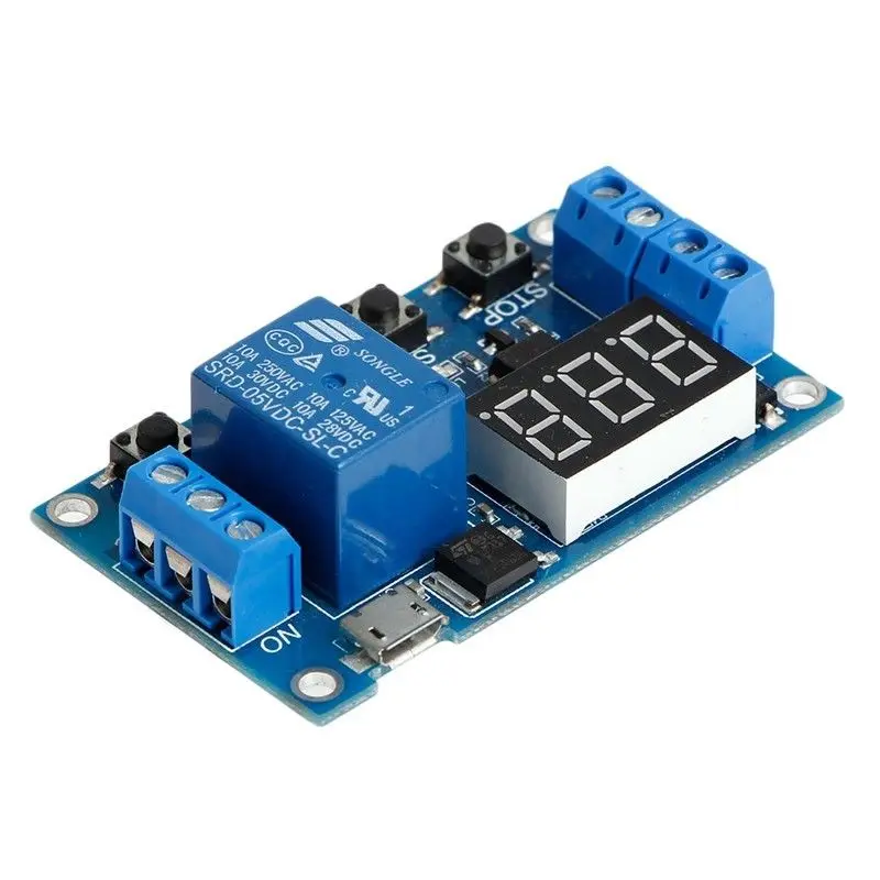 DC 5V 12V 24V LED Light Digital Time Delay Relay Trigger Cycle Timer Delay Switch Circuit Board Timing Control Module DIY