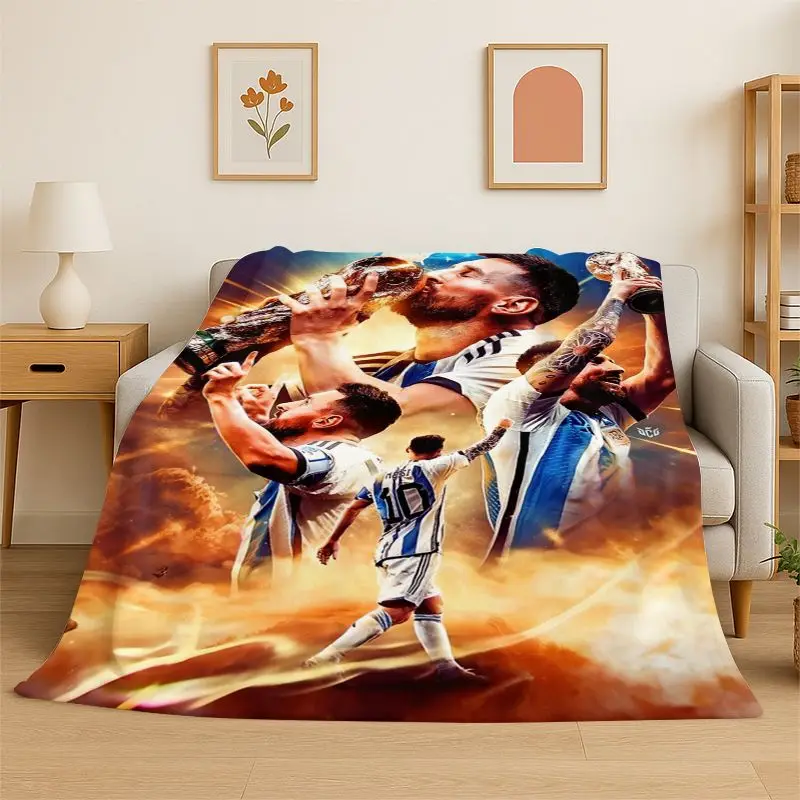 Football Goat M-Messi Sport Soft Flannel Throw Blanket,Cozy Blanket for Bed,Couch,Sofa,Bedroom,Living Room,Travel,Picnic kids