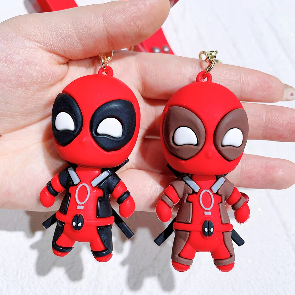 1pcs Hot Sale Deadpool Toys Keychain Anime Deadpool Model Charms Bag Pendant Keychains PVC Keyring Girl Boy Birthday Gift