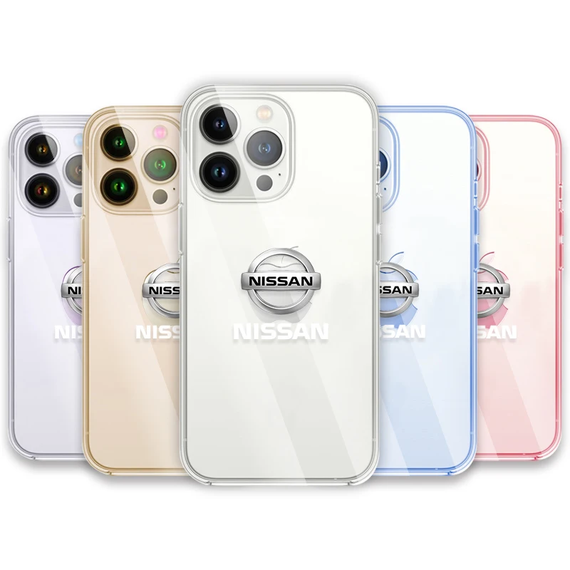 حافظة هاتف شفافة فاخرة لهاتف آيفون 11 12 13 14 Pro Max XR X XS SE 8 Plus لنيسان X-trail قاشقاي نوت جوك سنترا باترول ليف