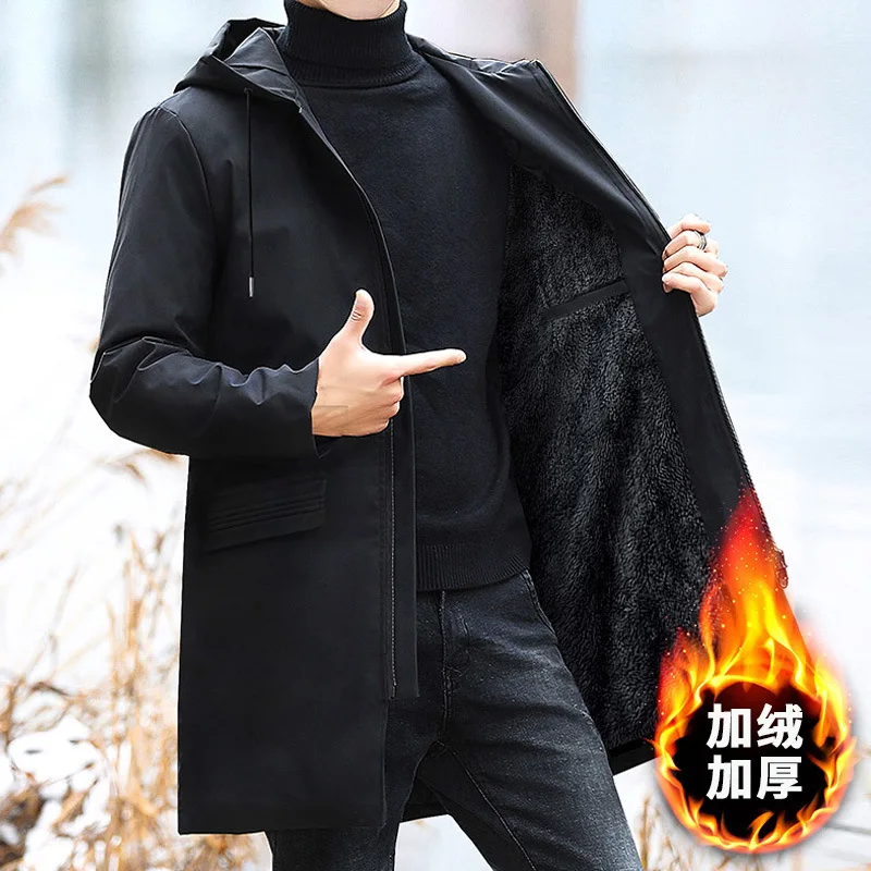 

Men's Oversized Long Coat Plush Lined Winter Jacket Thickened Casual Outerwear​