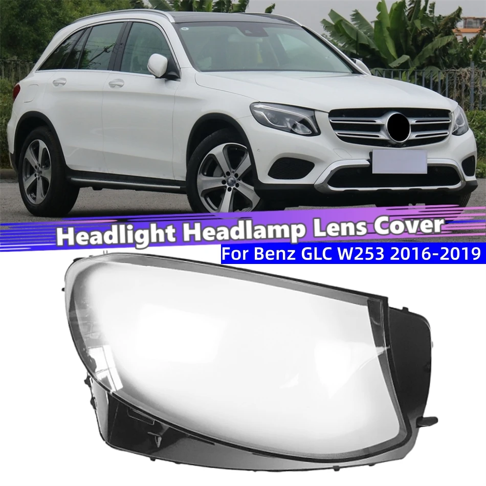 Para Mercedes Benz GLC W253 GLC200 GLC260 GLC300 2016 2017 2018 2019 accesorios de coche para coches cubierta de luces faros lámpara de cristal