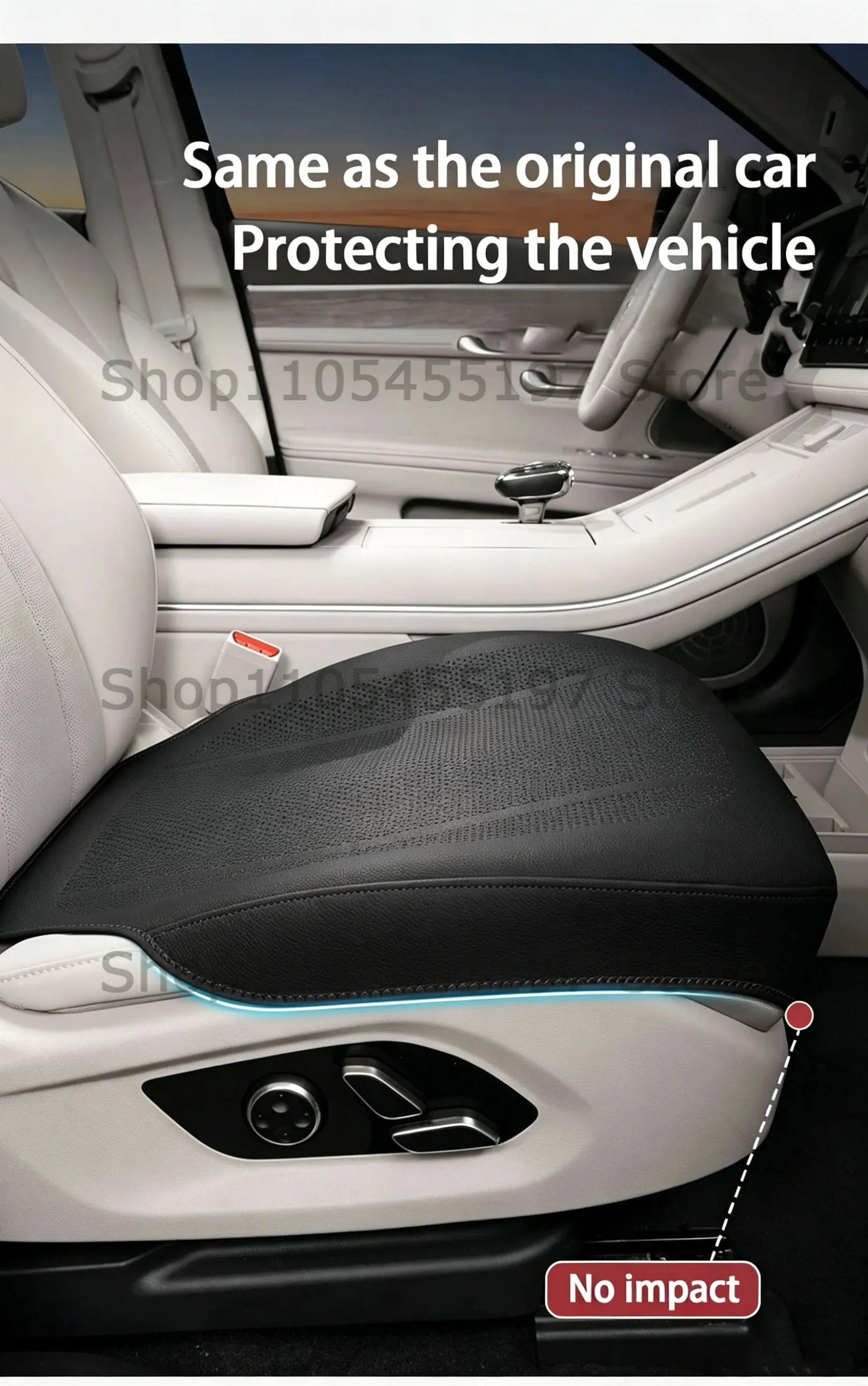 Luxurious Leather Car All-inclusive Seat Cushions Ventilated Breathable Summer Cool Cushions Comfortable Anti-scalding Universal