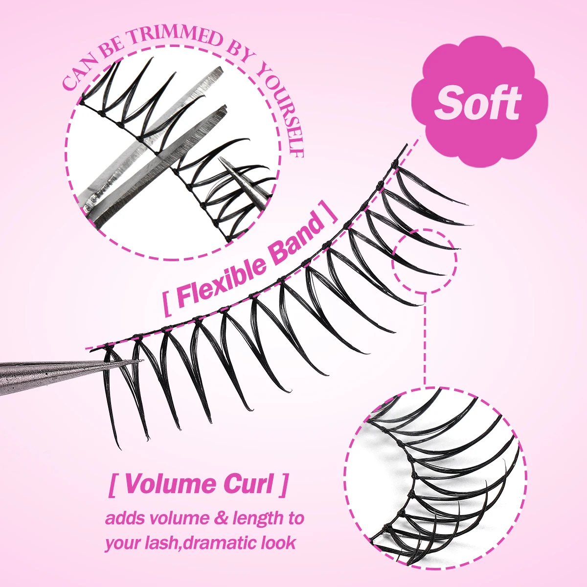 MAGEFY Natural Lashes 10 Pairs Extensions Strip Lashes Natural Look Slender Elongation Eyelashes 6-10mm Cat Eye False Eyelashes