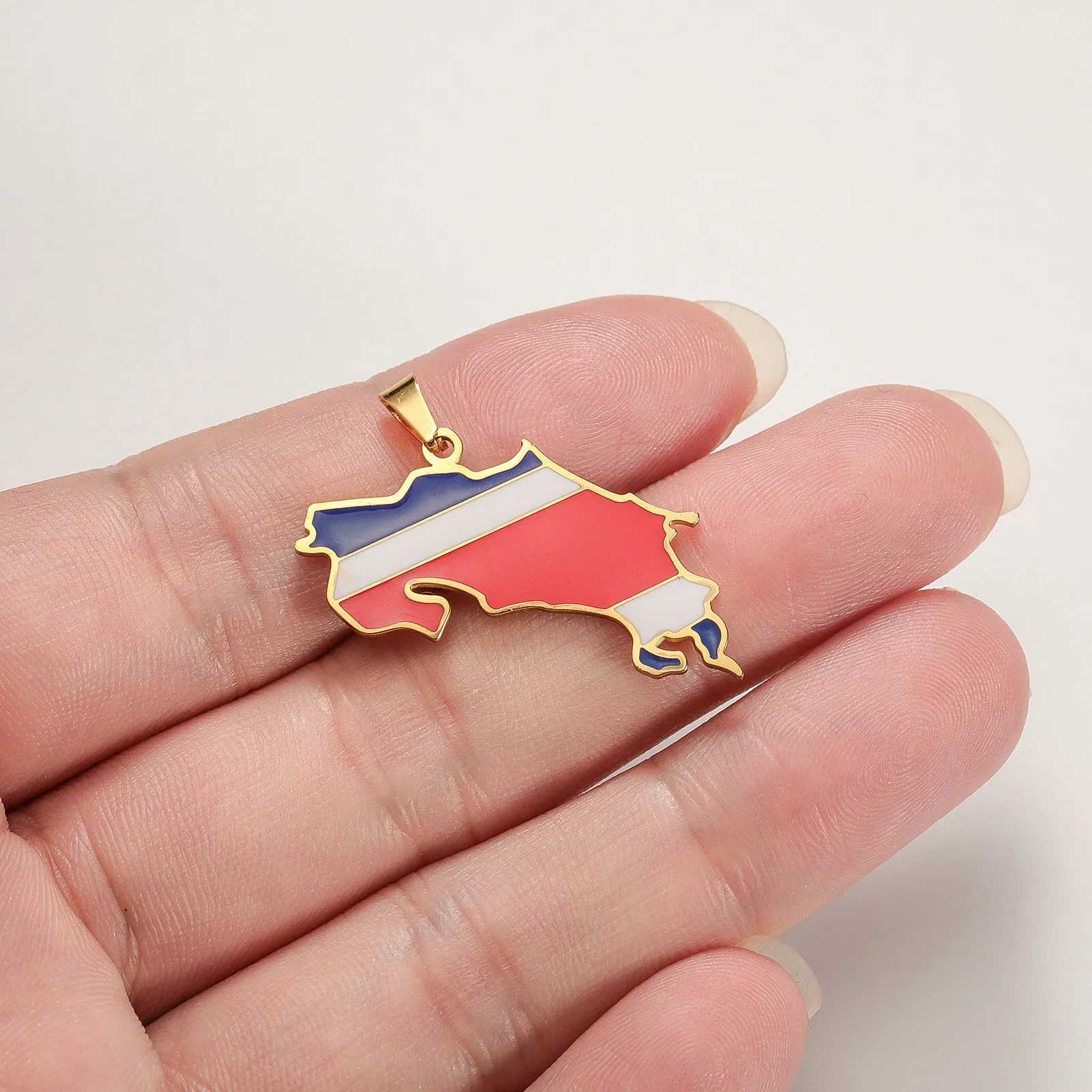 Costa Rica National Map Stainless Steel Pendant DIY Can Be Made as Necklace Accessory for Men and Women