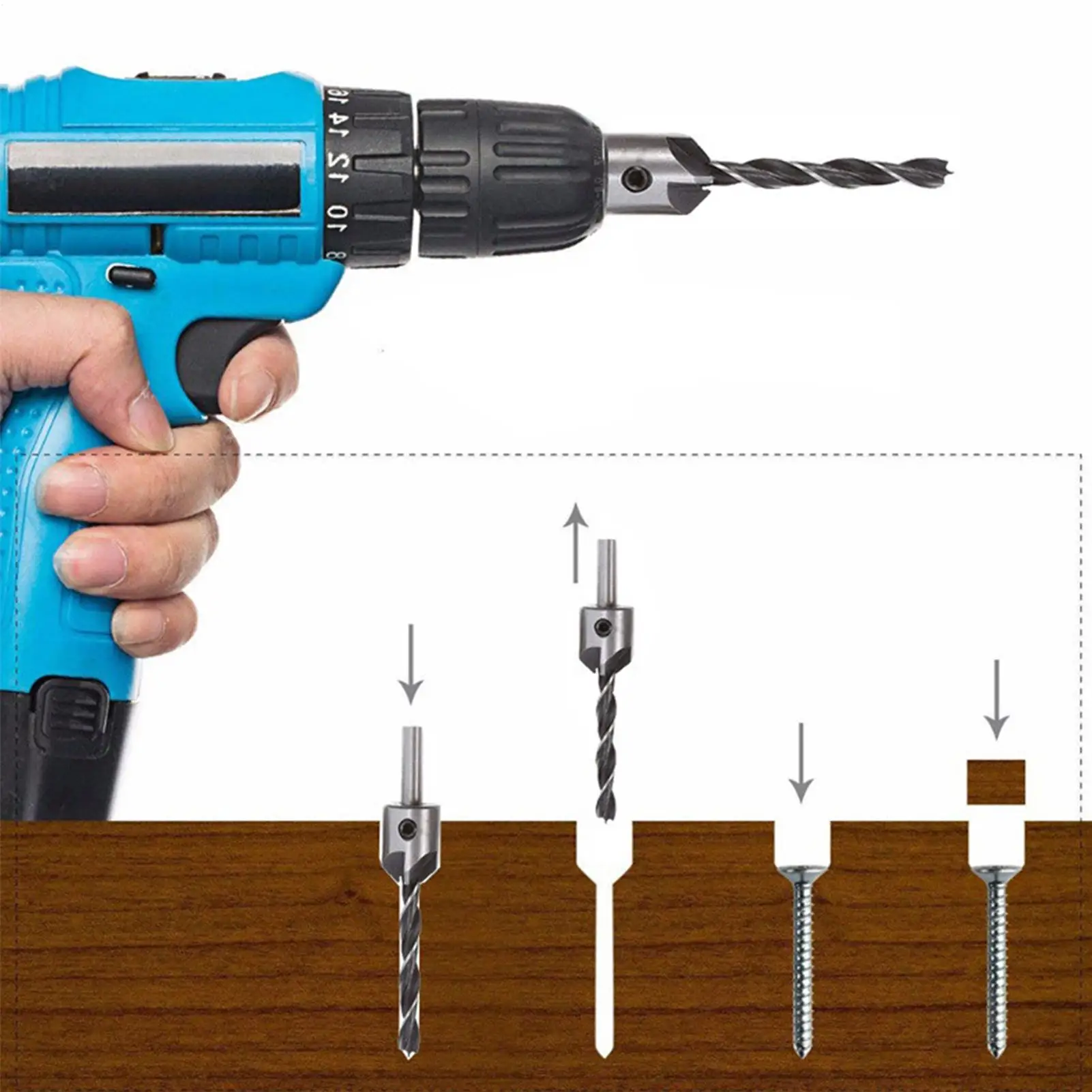 

Набор сверл с зенковкой, деревообработка, 26 предметов, набор инструментов, гаджеты для утюга, меди, алюминия, дерева, детей, семьи, друзей, дома