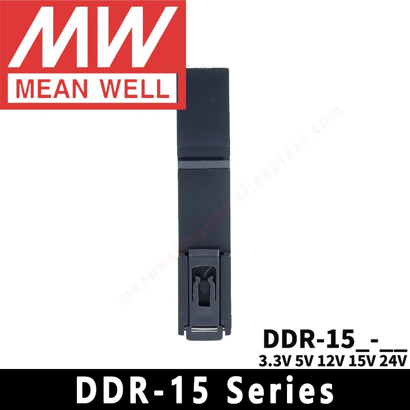 Mean Well DDR-15G/15L-3.3/5/12/15/24 Din Rail 18-75VDC/9-36VDC Input DC/DC Converter meanwell DC/DC Power Supply