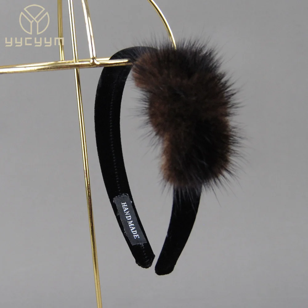 

Лидер продаж, женские роскошные зимние повязки на голову из 100% натурального меха норки, высокое качество, повязка для волос из натурального меха, женский модный обруч для волос, пушистый подарок