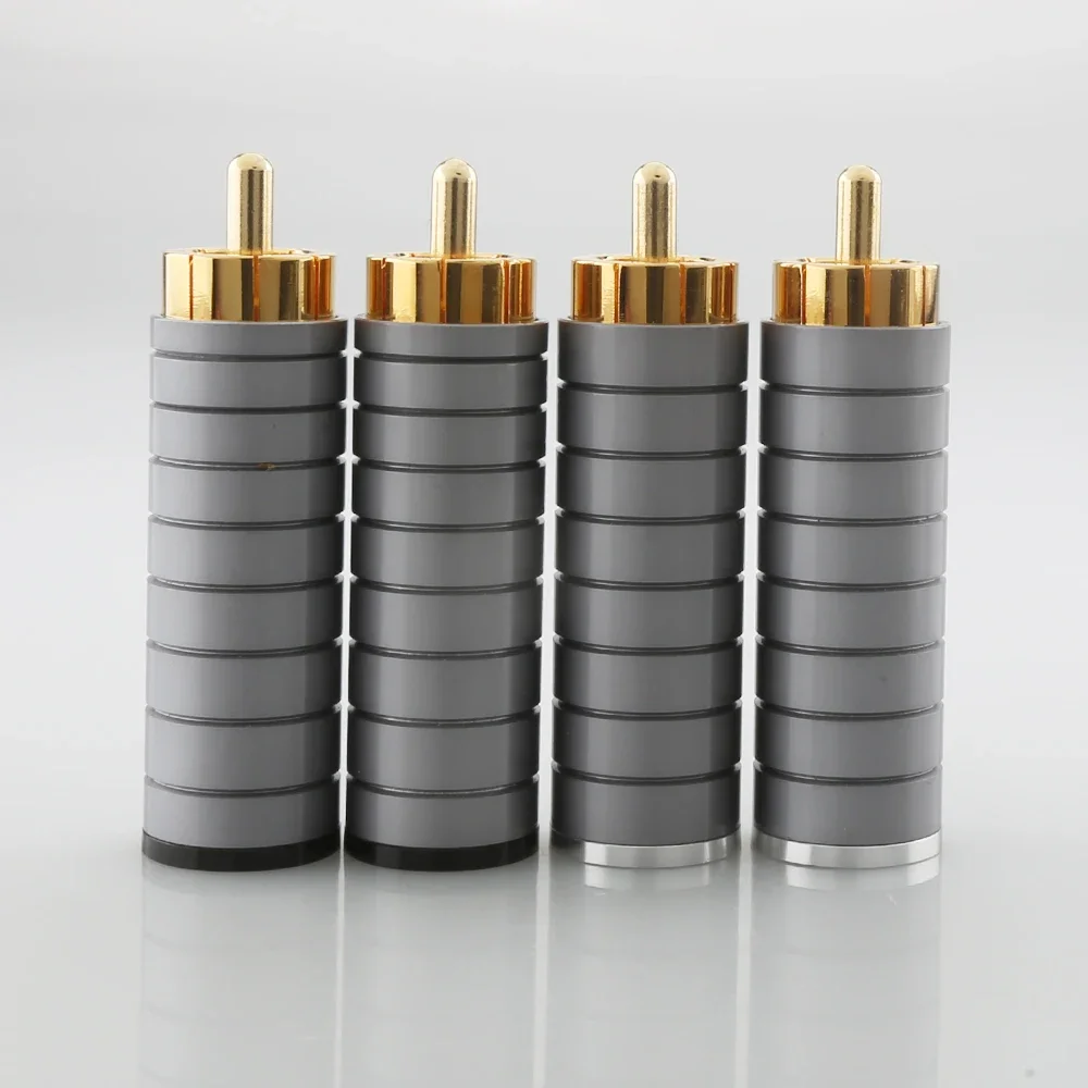 4x Premium RCA Phono Stecker vergoldet Solder Audio Anschlüsse 10mm RCA Kabel Pllug HIFI