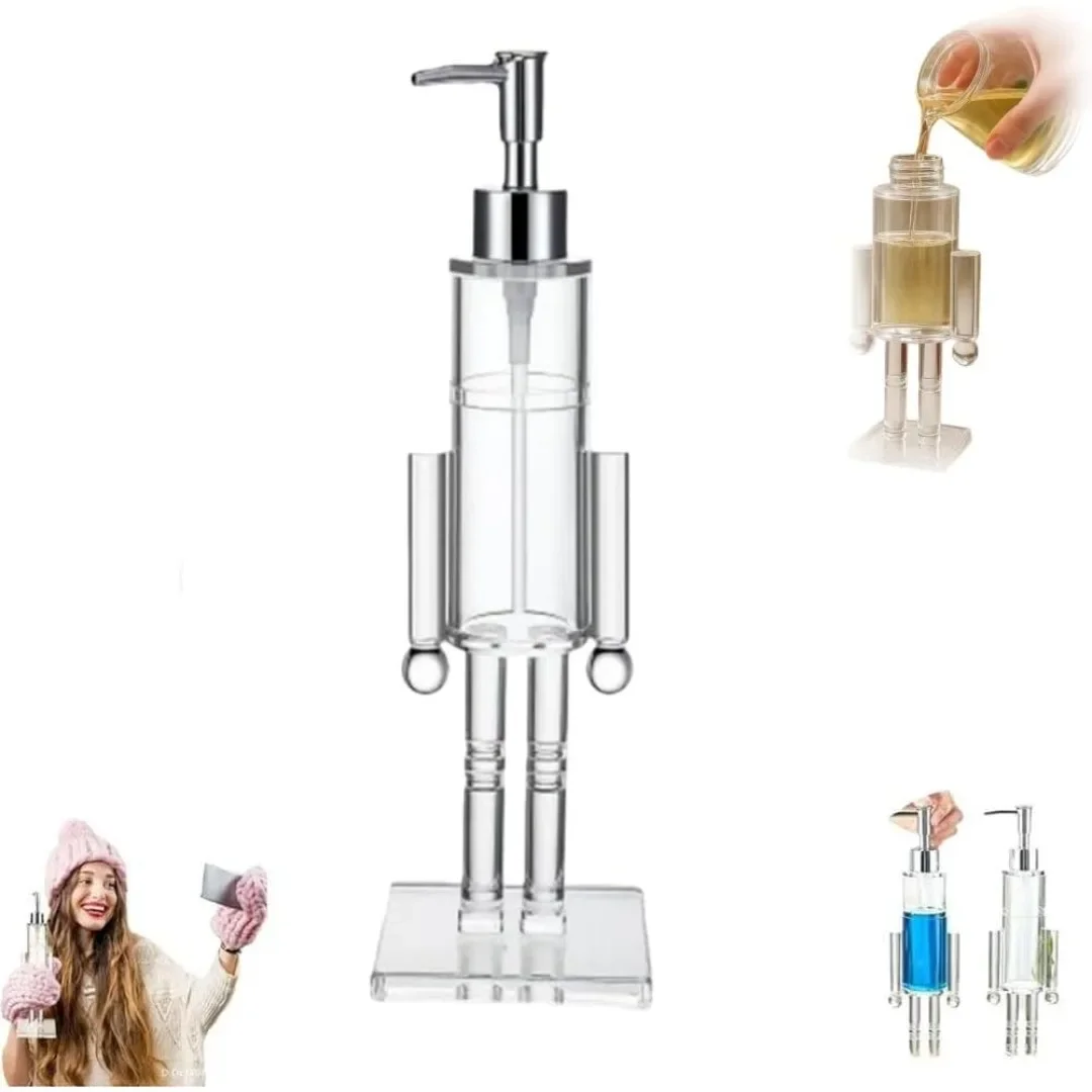 

Pressing type acrylic walnut clip soap dispenser with transparent design and reusable hand sanitizer bottle