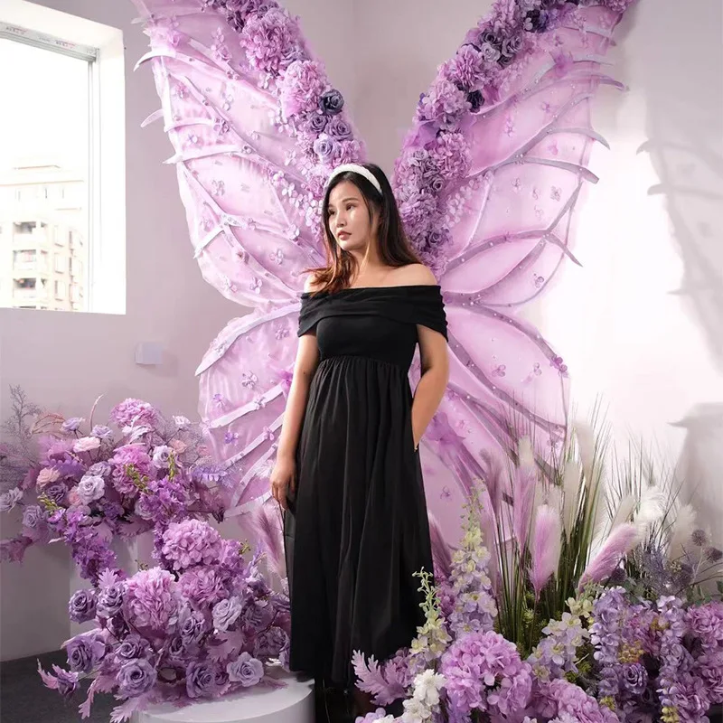 Giant butterfly flower scene decoration shopping mall scenic spot store wedding simulation butterfly set props