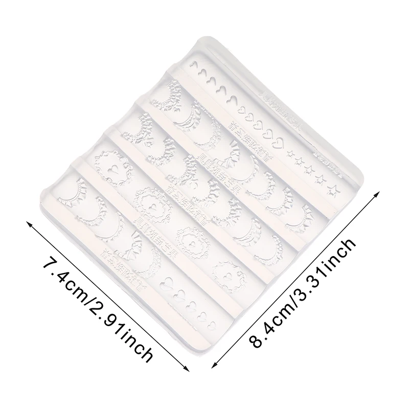 3D Lace Trim Nail Art Silicone Mold French Skirt Star Heart Pattern Stencils Templates Diy Carving Tools Manicure Accessories