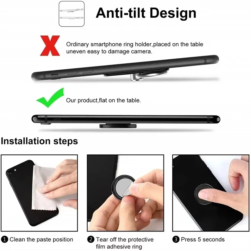 Magnetic Ring Mobile Phone Ring Buckle 360 Degree Rotating Portable Phone Buckle Smartphone Accessories Round Finger Bracket view 5
