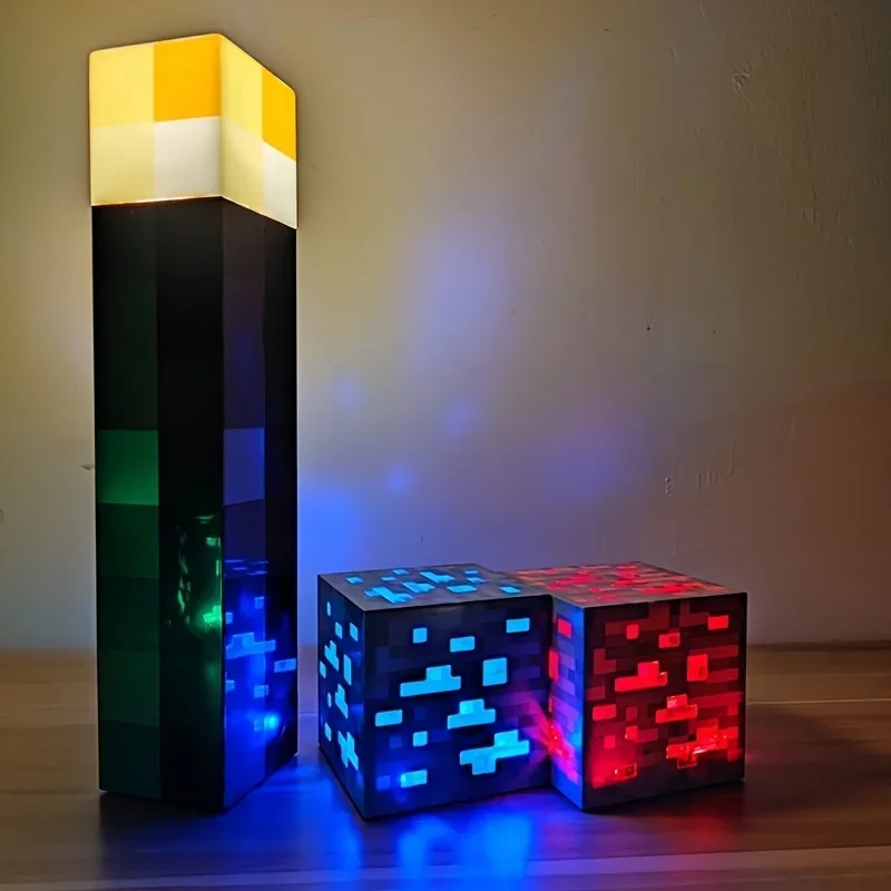 Brownstone Flashlight LED Mineral Lamp Playroom Decoration USB Rechargeable Table Lamp Holiday Gift Kids Play MC Lamp