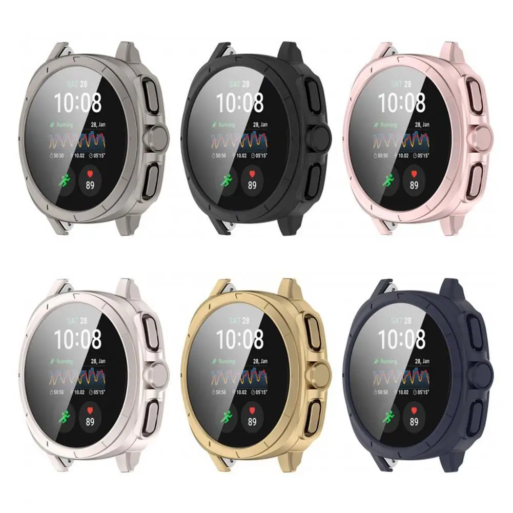 Casing pelindung layar jam tangan, untuk Samsung Galaxy Watch 7 40/44MM PC + kaca antigores penutup penuh