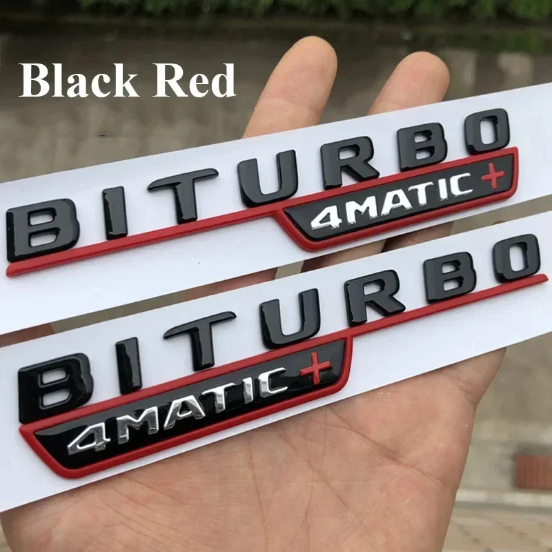 For Mercedes Benz AMG W117 W212 W213 W202 W211 W176 W210 W204 W205 GLA GLC 3D Car Fender BITURBO 4MATIC+ Badge Emblem Sticker