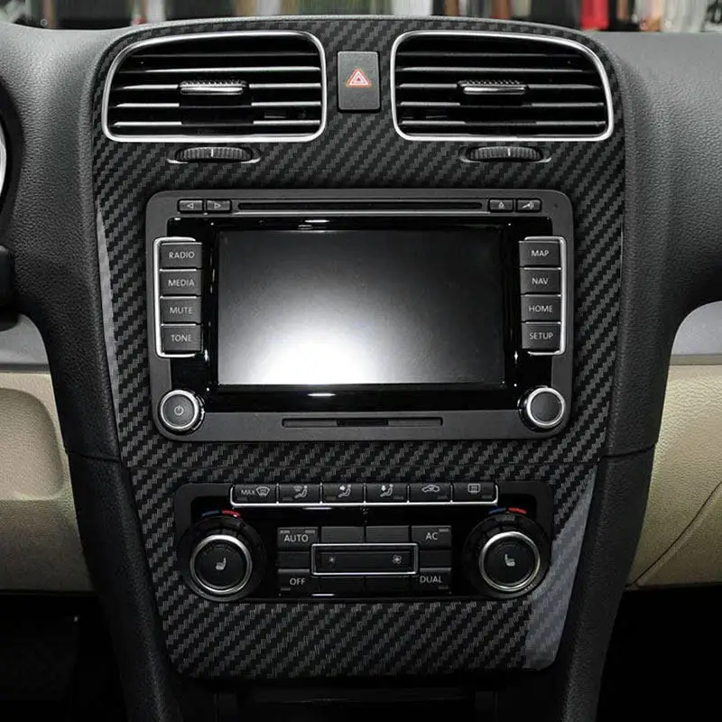 ل VW Golf 6 MK6 2008 2009 2010 2011 2012 2013 ABS سيارة مركز وحدة التحكم لوحة القيادة التيار المتناوب CD حجم التبديل الإطار غطاء الكسوة