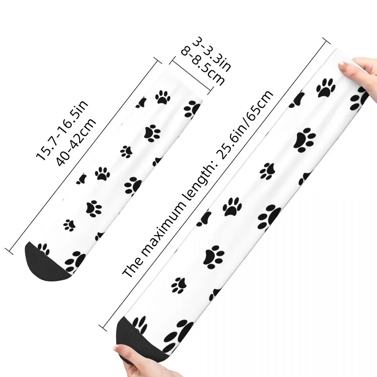 Happy Funny Male Men Socks Harajuku Black Paw Sock High Quality Women Sock Spring Summer Autumn Winter Breathable Cute Sock