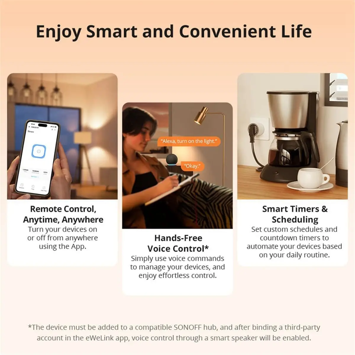 OKgood S60ZB Zigbee Smart Plug 16A with Energy Monitoring Wireless Socket Smart Switch Work for Google Home Alexa EU Plug